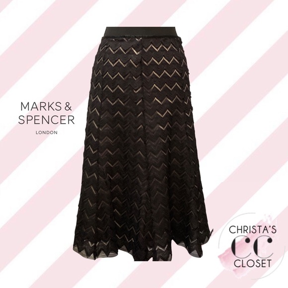 Marks & Spencer Dresses & Skirts - Marks & Spencer Lace Overlay A-Line Flared Skirt